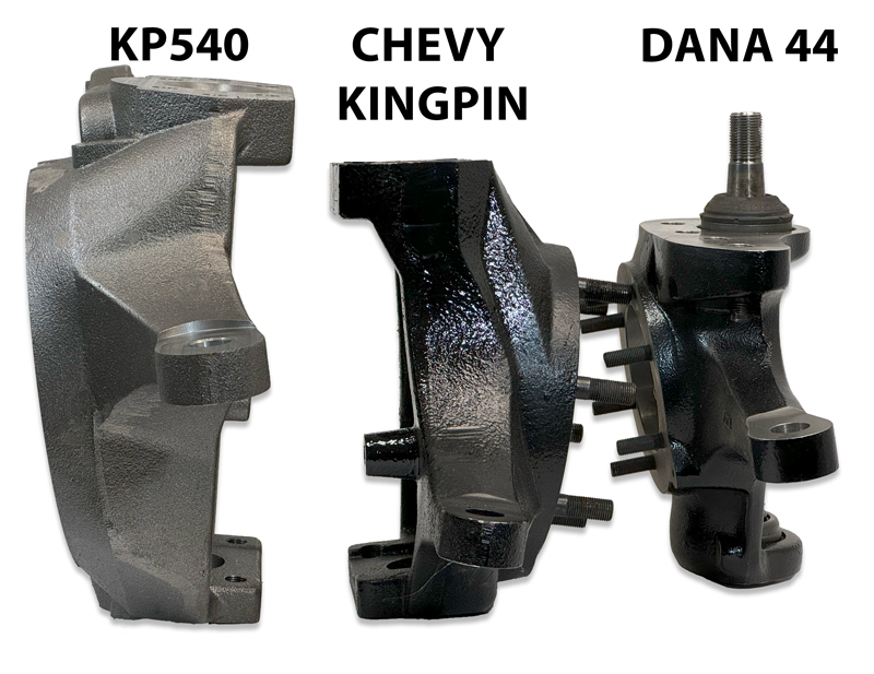 KP540 Knuckle compared Chevy Kingpin and Dana 44
