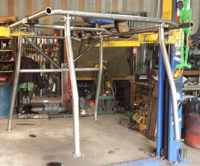 Welded cage structure on fabrication jig